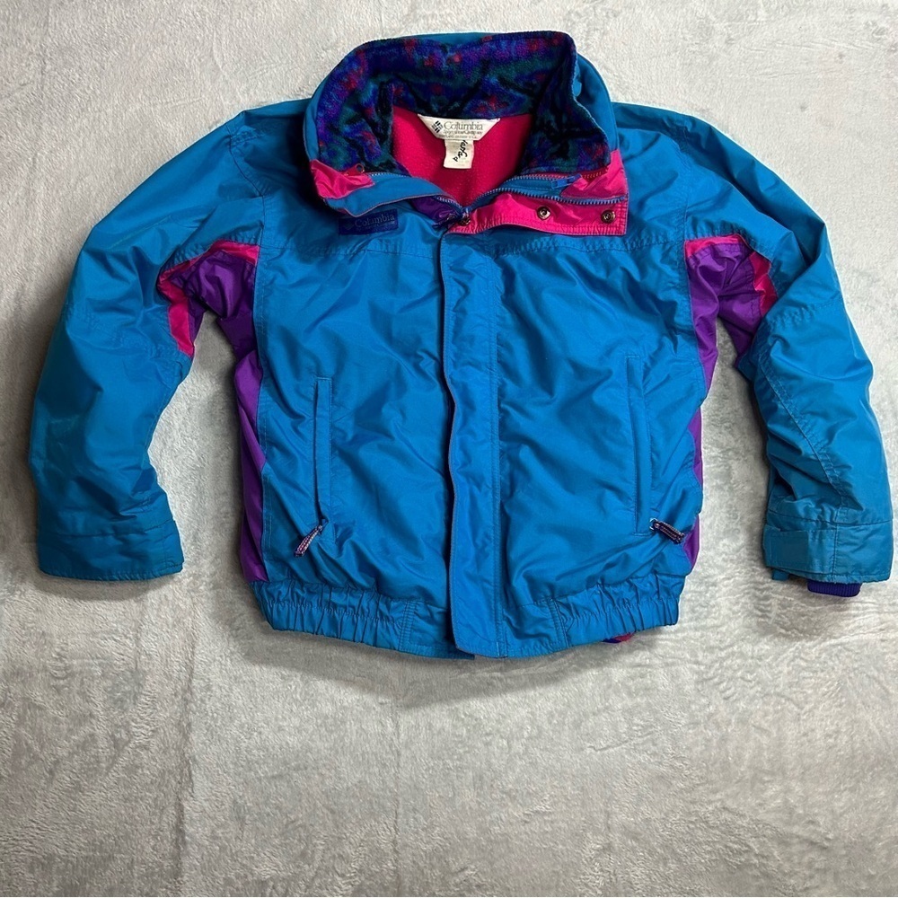 VTG 90’s Columbia Bugaboo 3 In 1 Teal, Pink Ski Jacket Fleece Youth, 14-16